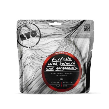 Farfalle com molho de gorgonzola e espinafres