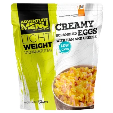 Ovos mexidos com fiambre e queijo - Formato grande